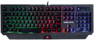 Клавиатура Кл-ра проводная игровая Underlord GK-340L RU (черн.), USB, RGB подсветка, box-10 45340