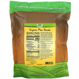 Now Foods, Real Food, органические семена льна, 907 г (32 унции)