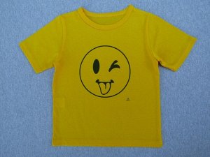 CherryTex Футболка детская жёлтая СМАЙЛИК (с язычком)