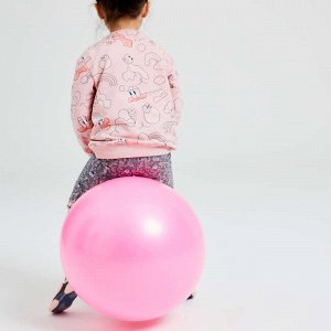 Толстовка гимнастическая для девочек и мальчиков розовая 100 AOP DOMYOS