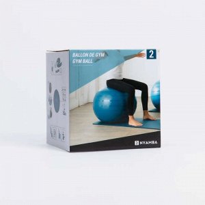 Мяч гимнастический для фитнеса прочный размер 2 - 65 см бирюзовый domyos