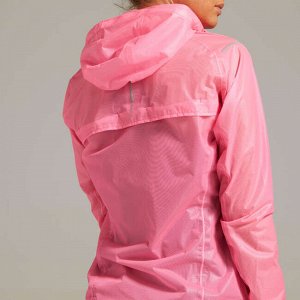 Куртка дождевик для бега женскаяkiprun light розовая kiprun