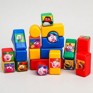 Кубики детские «Смешарики», набор 20 элементов, 4x4 см