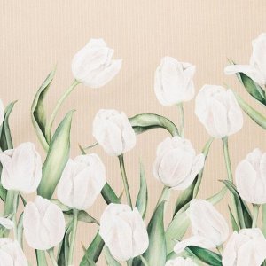 Фартук Этель "Белые тюльпаны" 60х70 см, 100% хл, саржа 190 г/м2