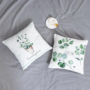 Наволочка декоративная «Этель» Eucalyptus (вид 1), 45х45 см, 100% хлопок