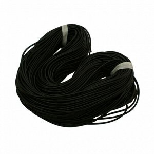 Шнур резиновый без отверстия, 7мм, черный, 1 метр