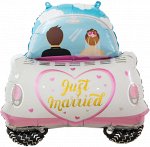 R571 Шар-фигура, фольга, &quot;Свадьба. Молодожены&quot;, (Falali), 29&quot;/74 см