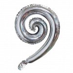 852-S-QX Шар-спираль 17&quot;/43 см, фольга, серебро (BRAVO)