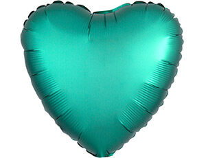 1204-0630, 36799 Шар-сердце 18"/46 см, фольга,  сатин зеленый светлый/Jade (AN)
