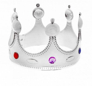 319560 Корона пластиковая "Корона для короля", серебро