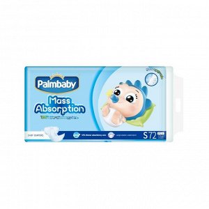 Подгузники Palmbaby S (3-7 кг), по японской технологии, 72 шт