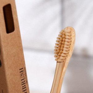 Бамбуковая зубная щётка Biocase, для взрослых, коричневая