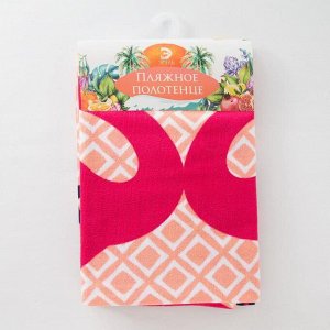 Полотенце пляжное Этель "Фламинго" 70*150 см, 100% п/э микрофибра 250гр/м2