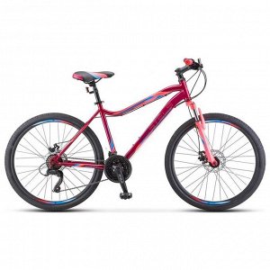 Велосипед 26" Stels Miss-5000 MD, K010, цвет вишнёвый/розовый, размер 18"