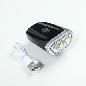 Фонарь велосипедный аккумуляторный, 1 Вт, 600 мАч, 6 led, 4 режима, от USB