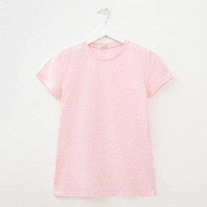 Футболка женская, цвет розовый меланж, размер 44