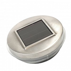 Садовый светильник на солнечной батарее Uniel, сереб. корп., 11х11х11 см, IP44, Теплый белый