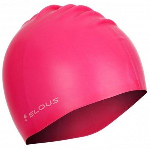 Шапочка для плавания Elous, EL009, силиконовая, лица, цвет розовый