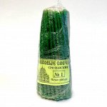 Свечи восковые СРЕТЕНСКИЕ маканые №1 зелёные (100 шт.) 15*0,6 см