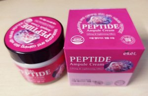 Крем пептидный для лица подтягивающий и осветляющий Ekel Peptide Ampoule Cream, 70ml, Ю.Корея