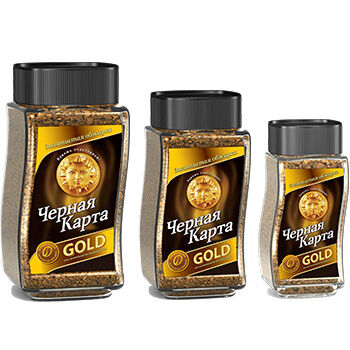 Кофе черная карта gold растворимый 190г