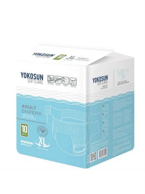Подгузники на липучках YokoSun для взрослых, размер XL, 10 шт