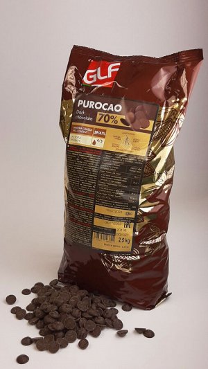 Шоколад GLF 70% горький Purocao Fondente Dischi