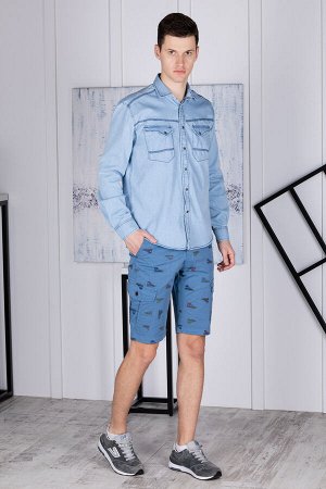 Шорты Модель: casual. Цвет: синий. Комплектация: шорты. Состав: хлопок-97%, спандекс-3%. Бренд: AIGULA. Фактура: принт.