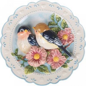 Тарелка настенная декоративная "птицы на яблоневой ветке" диаметр=20 см (кор=24шт.)