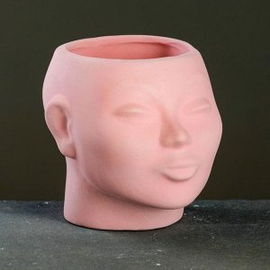 Фигурное кашпо "Голова Наоми" 17х15см, розовый