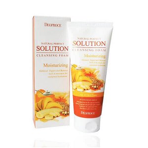 DEOPROCE NATURAL PERFECT SOLUTION CLEANSING FOAM OUTMEAL BANANA 170g Пенка для умывания овсянка, банан 170г