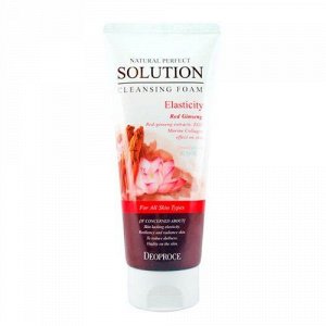 DEOPROCE NATURAL PERFECT SOLUTION CLEANSING FOAM RED GINSENG (ENERGY) 170gr ПЕНКА ДЛЯ УМЫВАНИЯ ЛОТОС И ЖЕНЬШЕНЬ