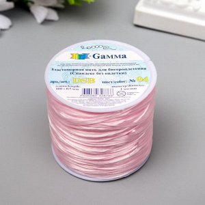 Спандекс без оплётки "Gamma" 1 мм, 100х0,5 м, резина, бело-розовый