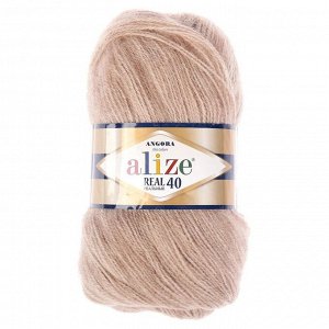 Пряжа "Angora real 40" 60% акрил, 40% шерсть 480м/100гр (152 беж. мел)