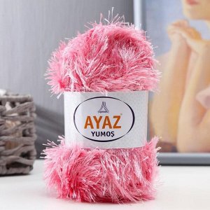 Пряжа "Травка Ayaz" 100% полиэстер 140м/100гр (3244 т.розовый)