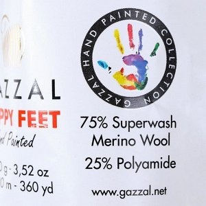 Пряжа "Happy feet" 75% меринос. шерсть, 25% полиамид 330м/100гр (3244)
