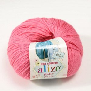 Пряжа "Baby Wool" 40% шерсть, 40% акрил, 20% бамбук 175м/50гр (33 т. розовый)