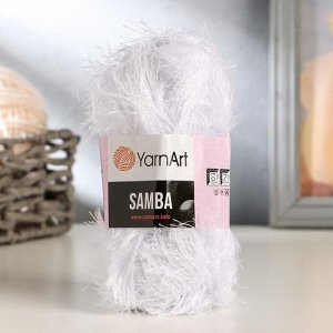 Пряжа "Samba" 100% полиэстер 150м/100гр (501 белый)