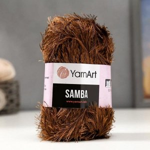 Пряжа "Samba" 100% полиэстер 150м/100гр (2034 коричневый)