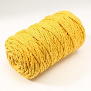 Шнур для вязания 100% хлопок, ширина 5 мм 100м/450гр (Горчица)