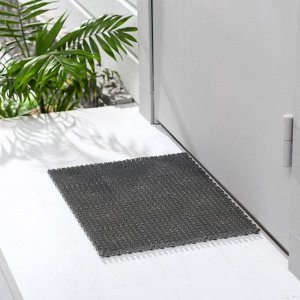 Покрытие ковровое щетинистое «Травка-эконом», 36x48 см, цвет серый