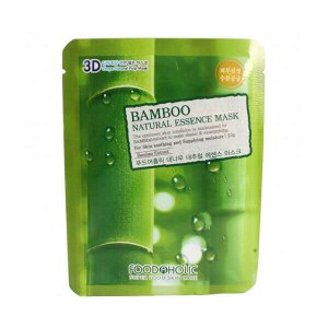 FOODAHOLIC BAMBOO NATURAL ESSENCE 3D MASK 23 ml ТКАНЕВАЯ МАСКА ДЛЯ ЛИЦА С ЭКСТРАКТОМ БАМБУКА