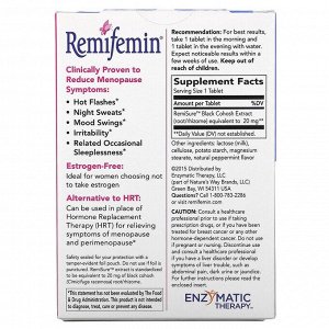Enzymatic Therapy, Remifemin, средство при менопаузе, 120 таблеток