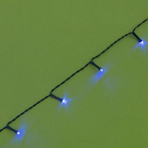 Гирлянда "Нить" 10 м, тёмная нить, 100 LED, свечение синее, 2 режима, солнечная батарея