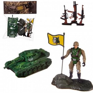 Игровой набор Abtoys Боевая сила Танк, фигурка солдата, акссесуары, в пакете339