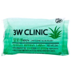 [3W CLINIC] Мыло кусковое АЛОЭ Aloe Soap, 150 гр