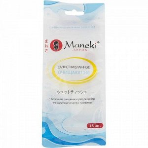 Салфетки влажные Maneki "Kaiteki" очищающие с антибактериальным эффектом 15 шт