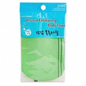 Мочалка-варежка для тела из вискозы с подкладом на резинке "Viscose Glove Bath Towel" (жесткая, массажная), размер (12 х 17 см)*1 шт. / 500