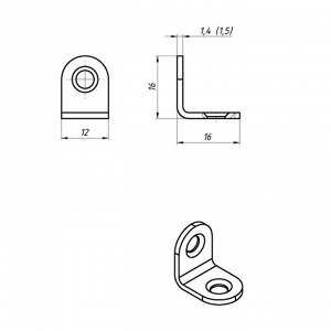 Kpoнштeйн  Мk, 16х16 мм, пokpытиe цинk, 1 шт.