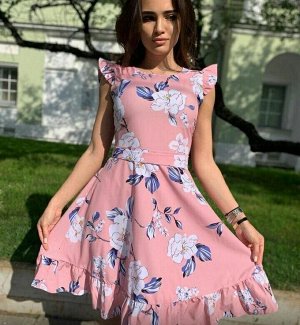 Платье 5005 "Цветы" Розовое